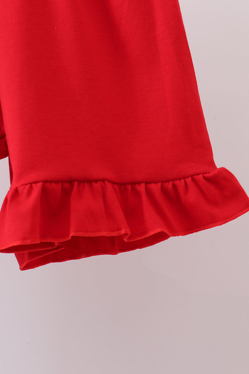 Blue School Bus Smocked Ruffle Shorts Set - Fierce and Chic
