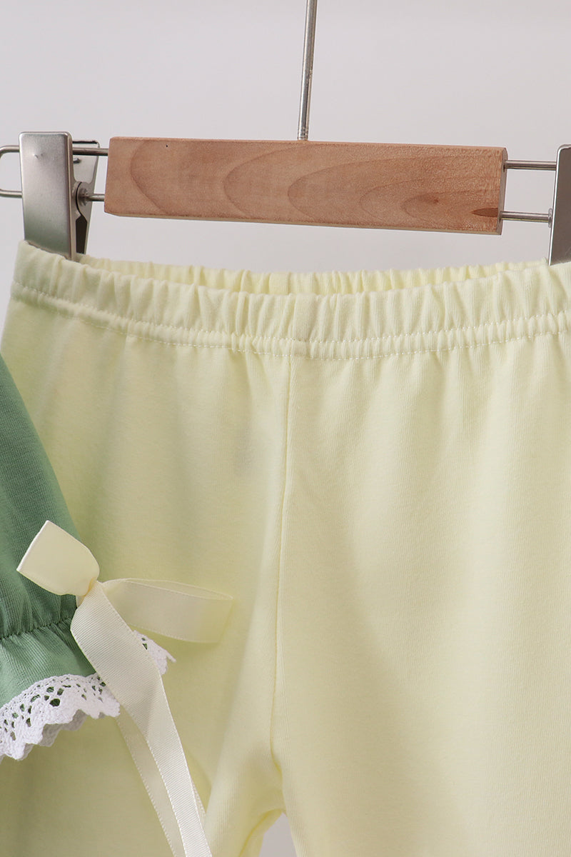 Sage collar smocked lace pants set - Fierce and Chic