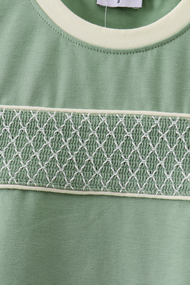 Sage smocked pants set - Fierce and Chic