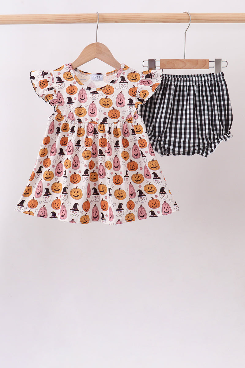 Pumpkin ruffle bloomer set - Fierce and Chic