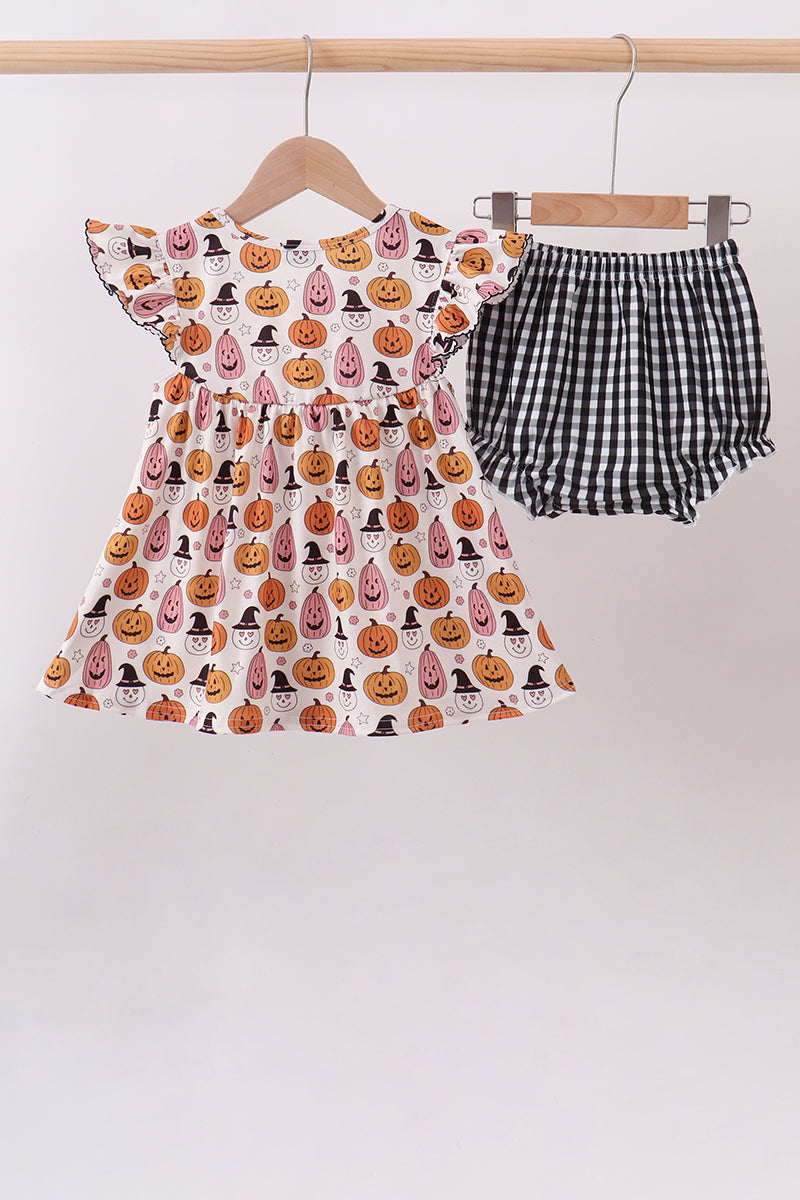 Pumpkin ruffle bloomer set - Fierce and Chic