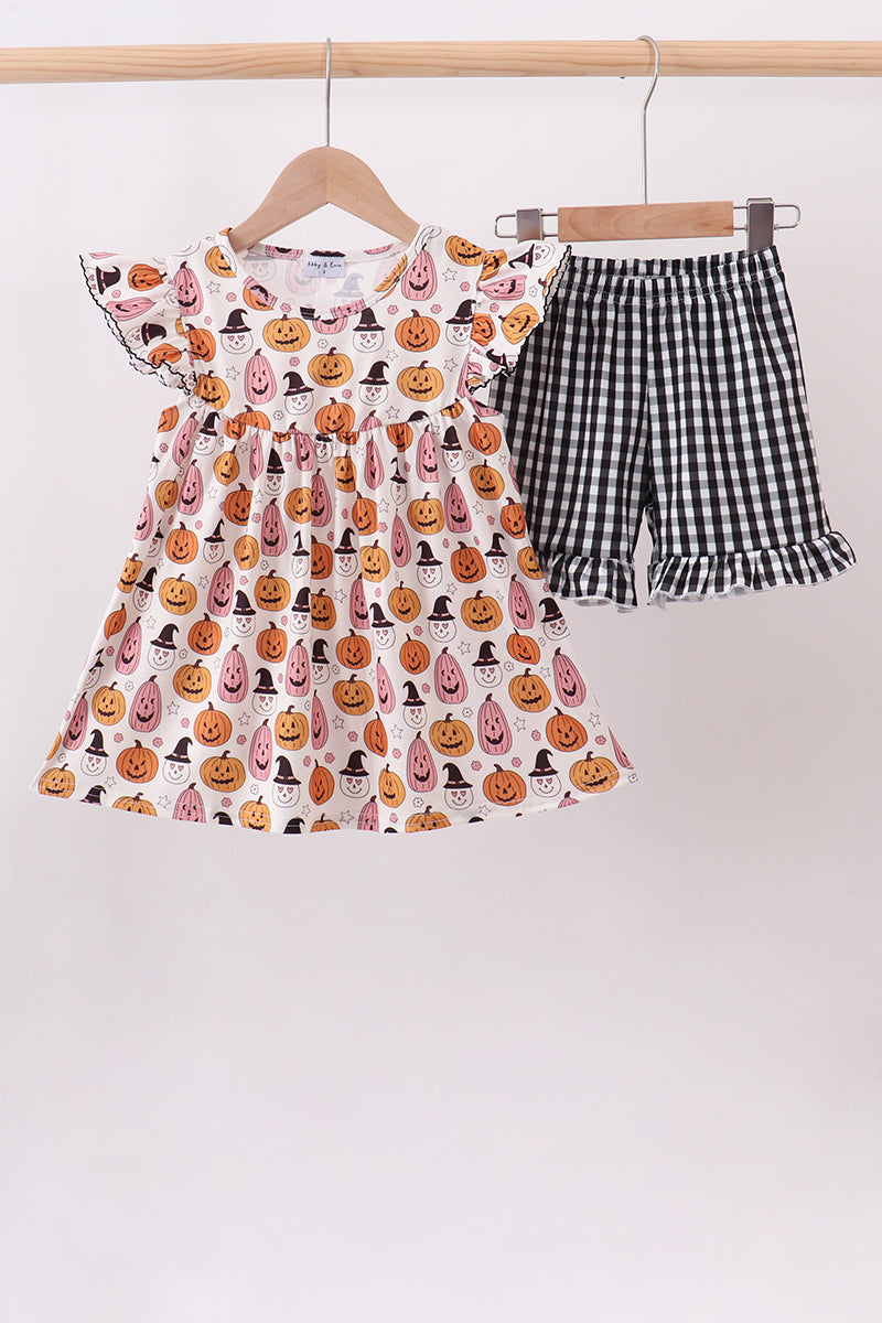Pumpkin ruffle shorts set - Fierce and Chic