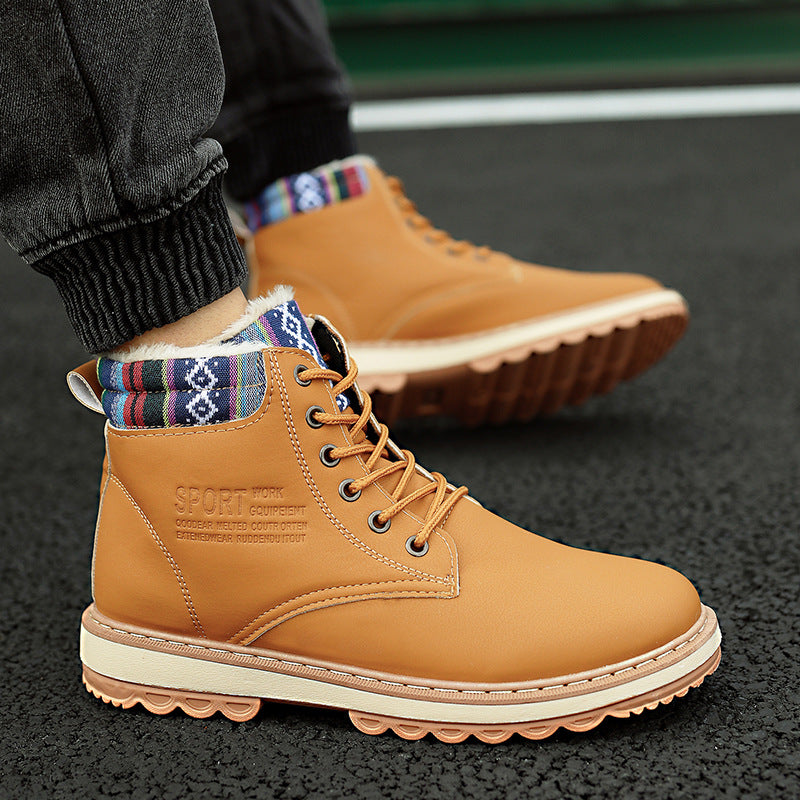 Business Soft Mens Boots Winter Shoes Waterproof Snow Boots With Warm Plush Winter Footwear Casual Boots Winter Hiking Boots Lining Outdoor Anti Slip Outdoor Sport Shoes - Fierce and Chic