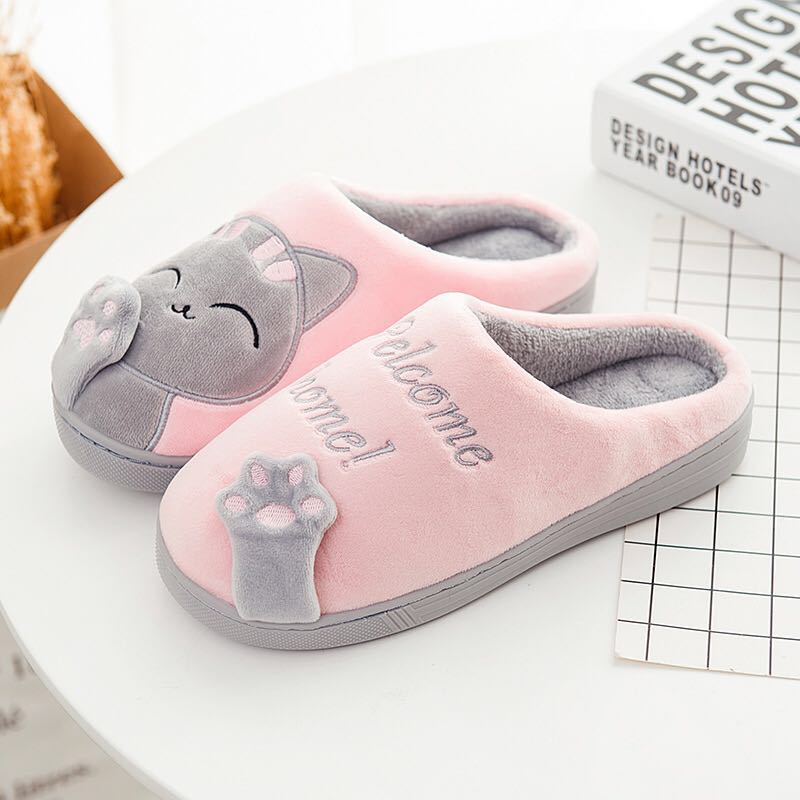 Cute Cat Soft Winter Slippers – Cozy Washable Bedroom Shoes for Women & Men - Fierce and Chic