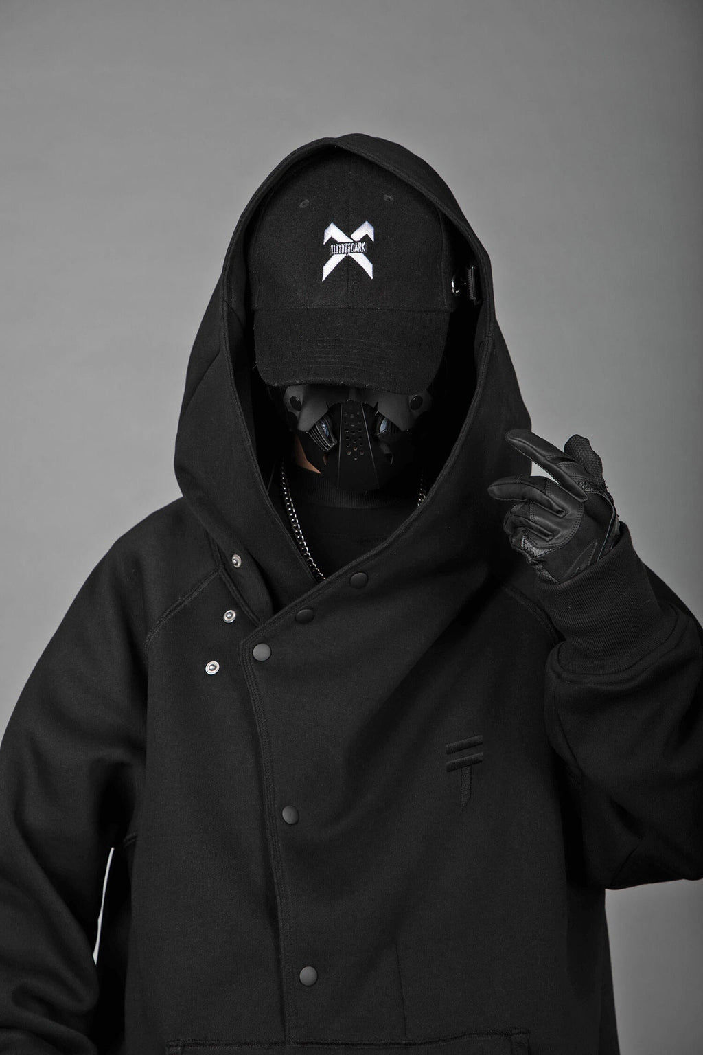HiH38 Black Layered Hoodie - Fierce and Chic