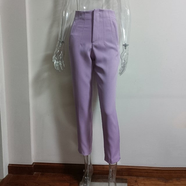 Women's High-Waisted Straight Leg Pants - Fierce and Chic
