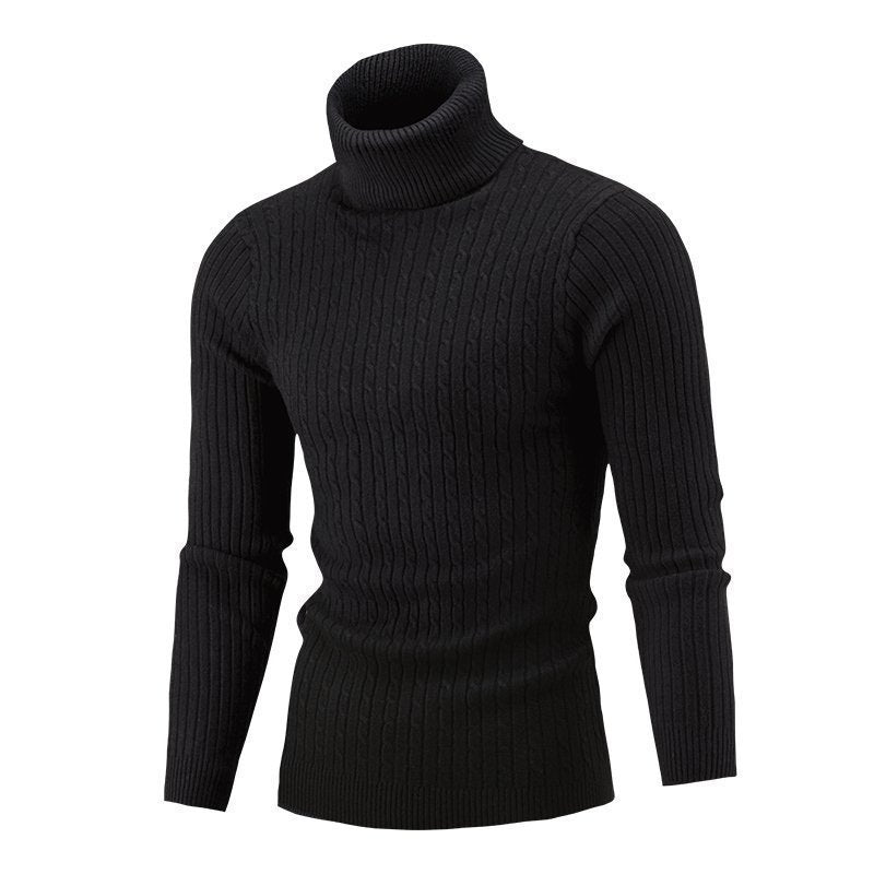 Men's Sweater Casual Retro Twisted Flower Turtleneck Knitting - Fierce and Chic