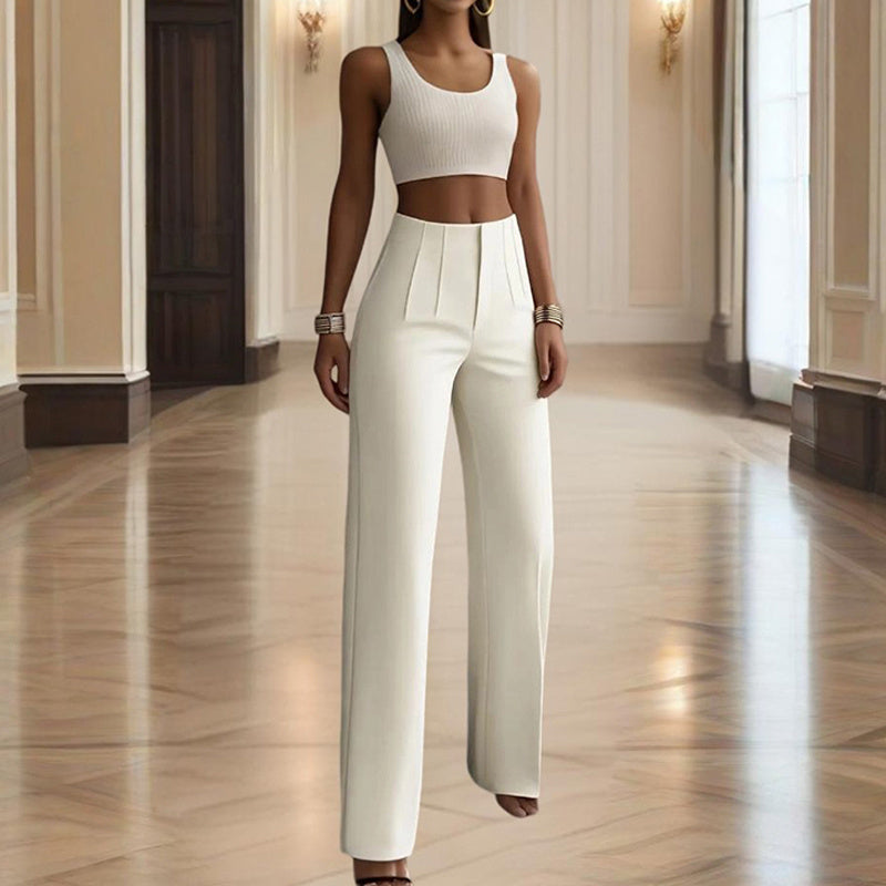 Women's High-Waisted Straight Leg Pants - Fierce and Chic