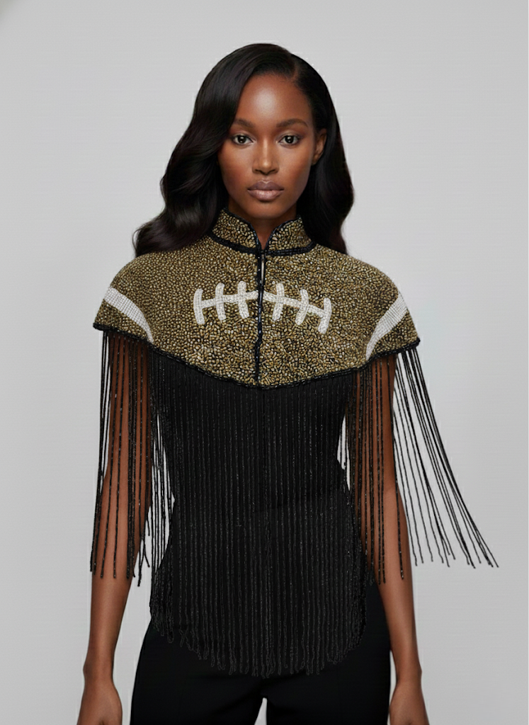Bronze Touchdown Cape - Fierce and Chic