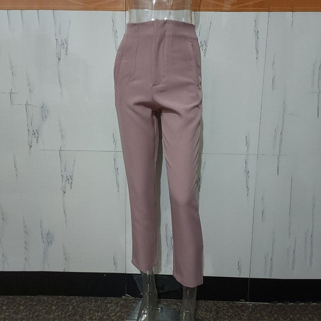 Women's High-Waisted Straight Leg Pants - Fierce and Chic