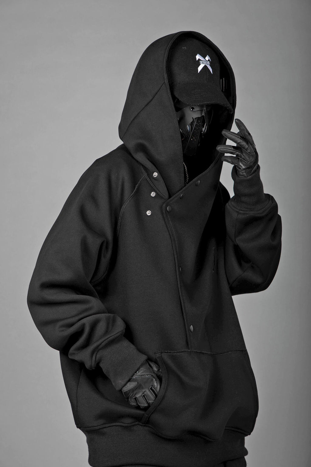 HiH38 Black Layered Hoodie - Fierce and Chic
