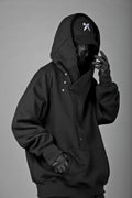 HiH38 Black Layered Hoodie - Fierce and Chic