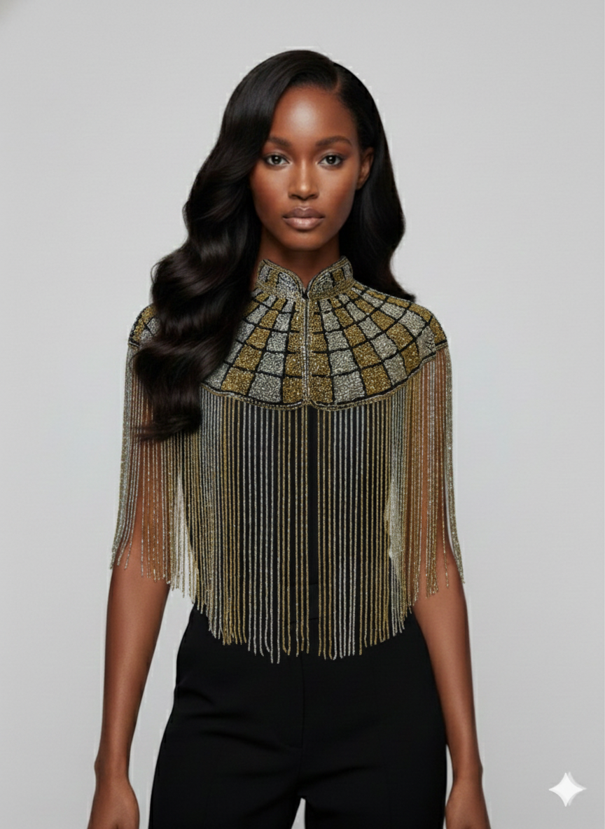 The Gilded Mosaic Cape - Fierce and Chic