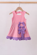 Pink scalloped bow active dress - Fierce and Chic