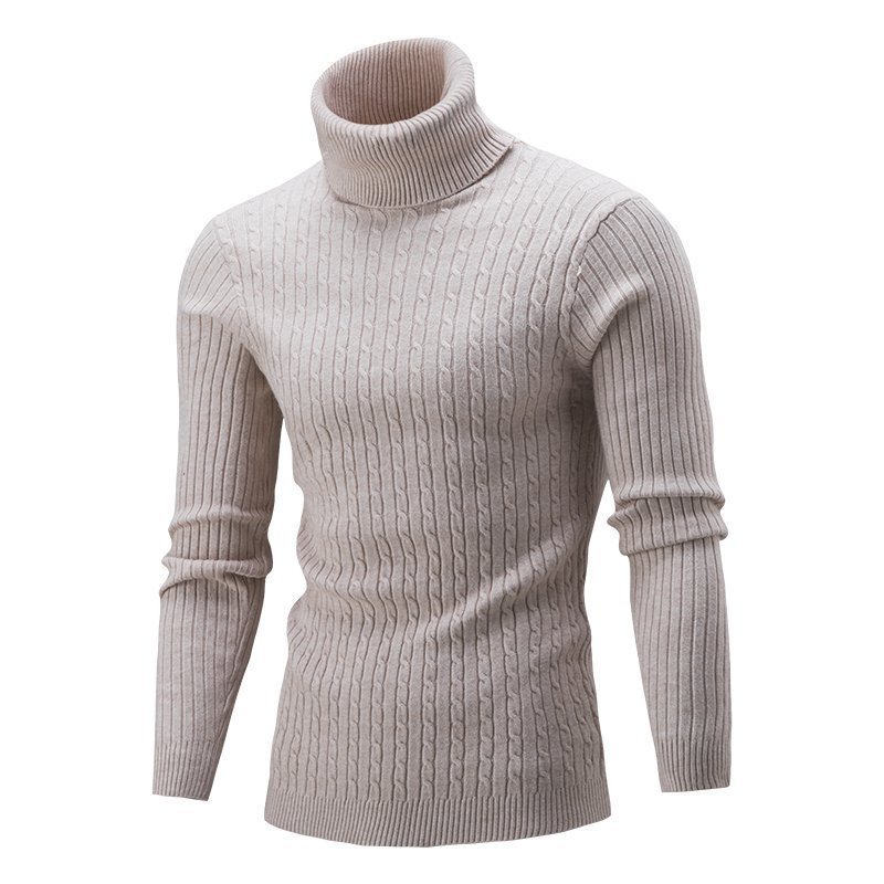 Men's Sweater Casual Retro Twisted Flower Turtleneck Knitting - Fierce and Chic
