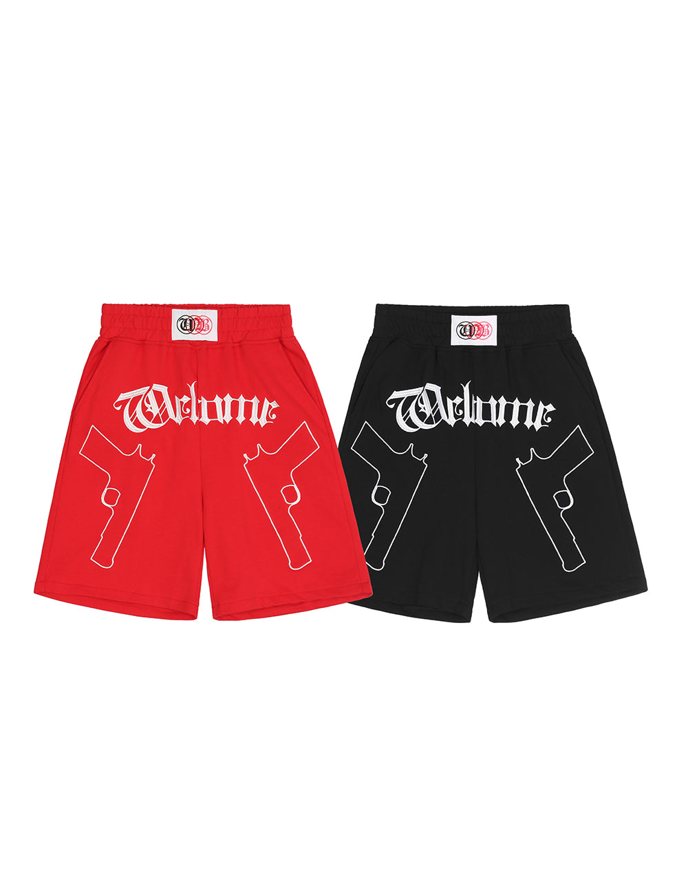 Double Pistols Embroidery Shorts - Fierce and Chic