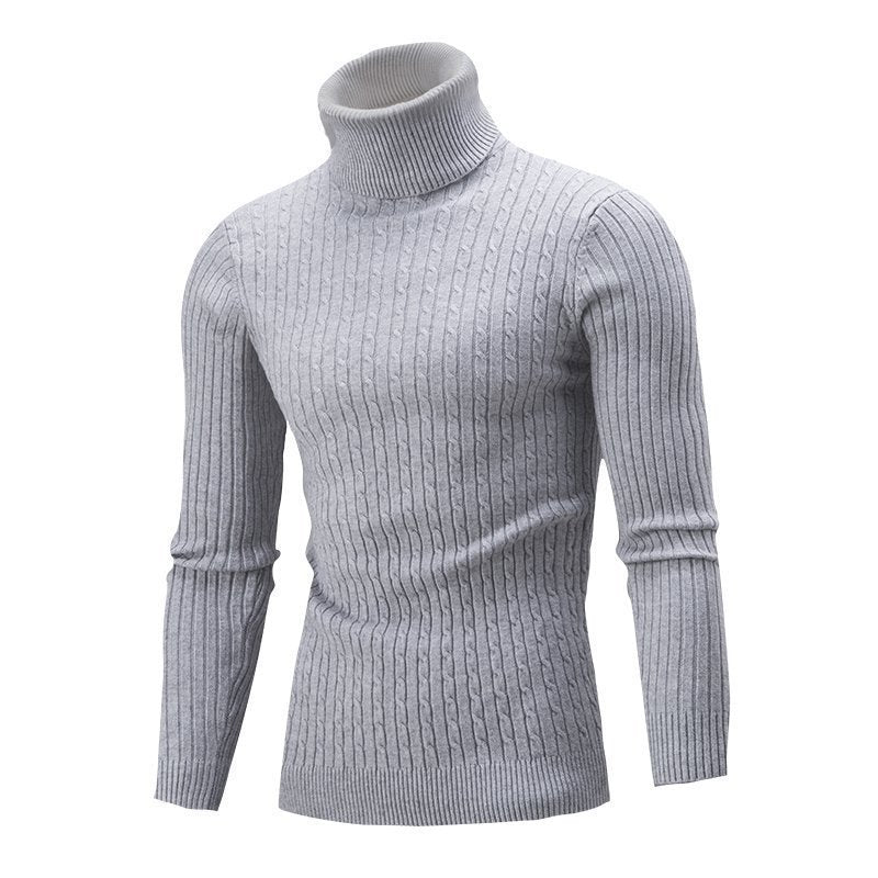 Men's Sweater Casual Retro Twisted Flower Turtleneck Knitting - Fierce and Chic