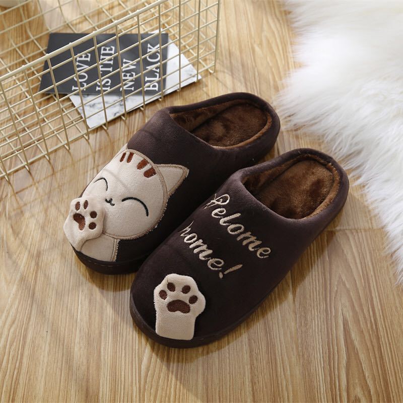 Cute Cat Soft Winter Slippers – Cozy Washable Bedroom Shoes for Women & Men - Fierce and Chic