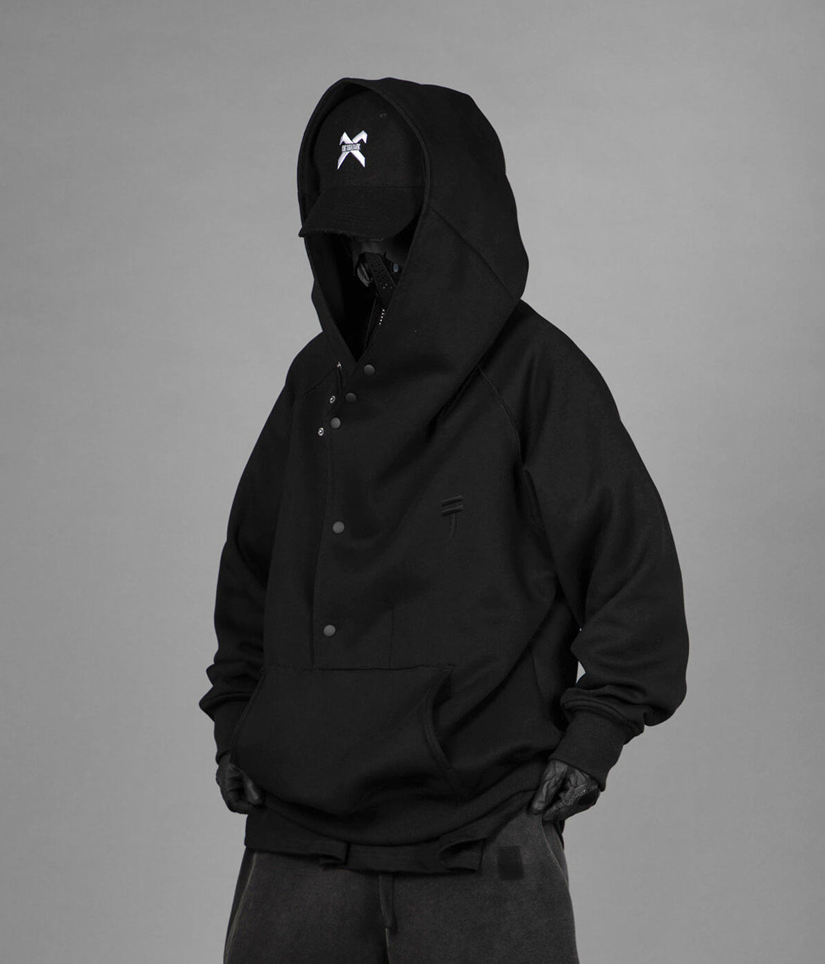 HiH38 Black Layered Hoodie - Fierce and Chic