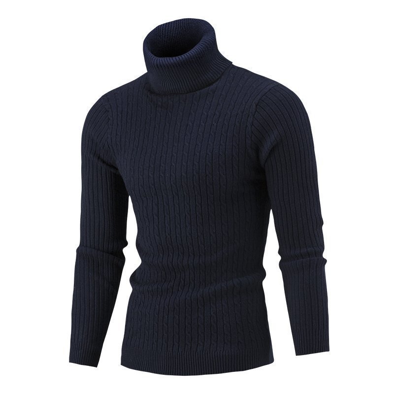 Men's Sweater Casual Retro Twisted Flower Turtleneck Knitting - Fierce and Chic