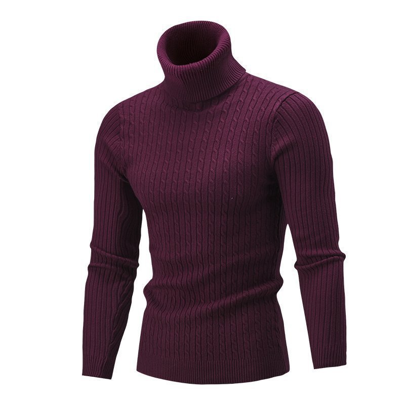 Men's Sweater Casual Retro Twisted Flower Turtleneck Knitting - Fierce and Chic
