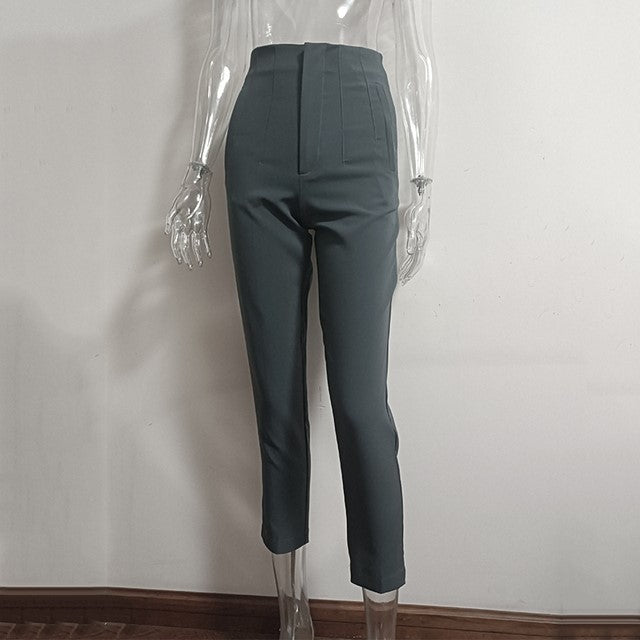 Women's High-Waisted Straight Leg Pants - Fierce and Chic
