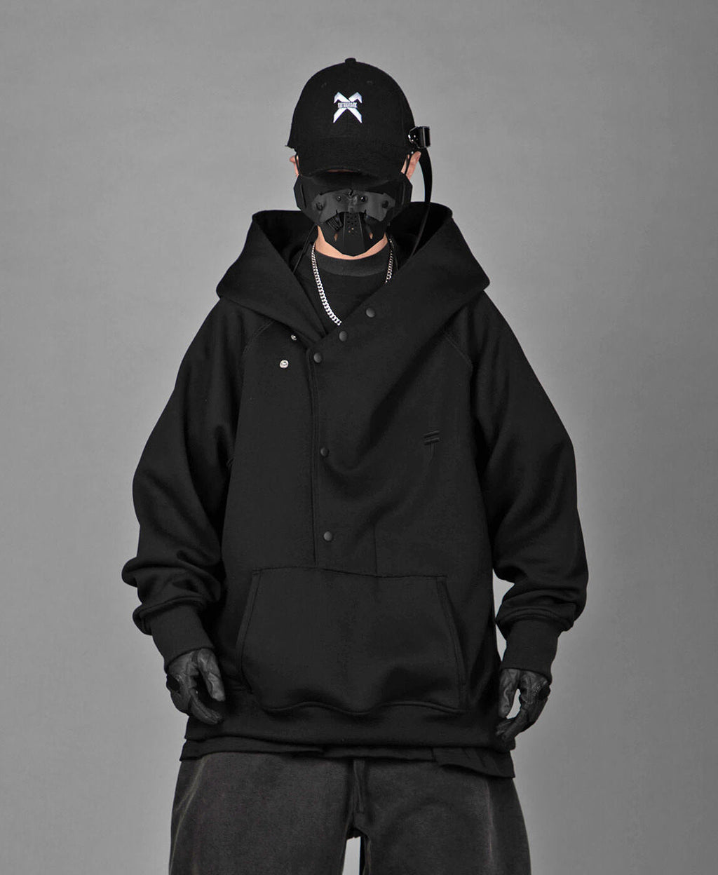 HiH38 Black Layered Hoodie - Fierce and Chic