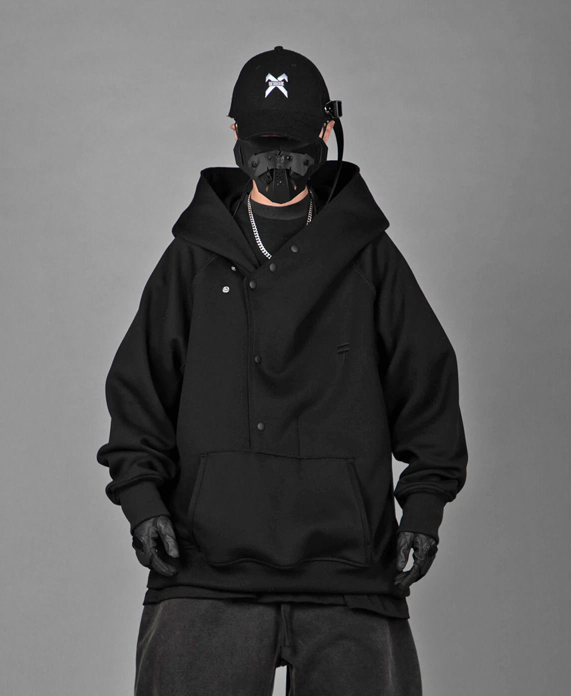 HiH38 Black Layered Hoodie - Fierce and Chic