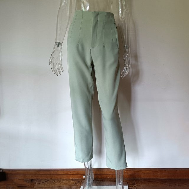 Women's High-Waisted Straight Leg Pants - Fierce and Chic