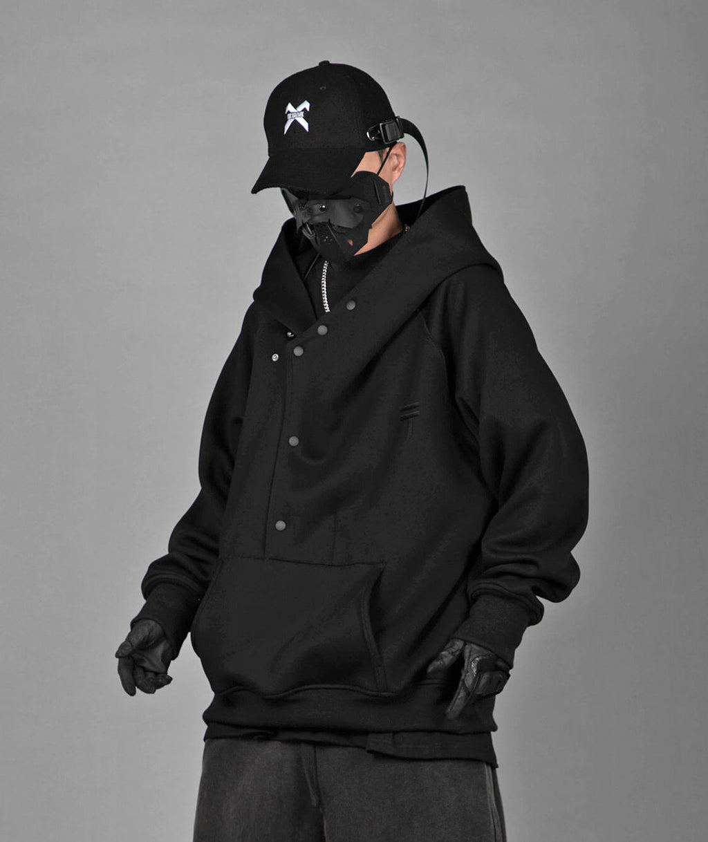 HiH38 Black Layered Hoodie - Fierce and Chic