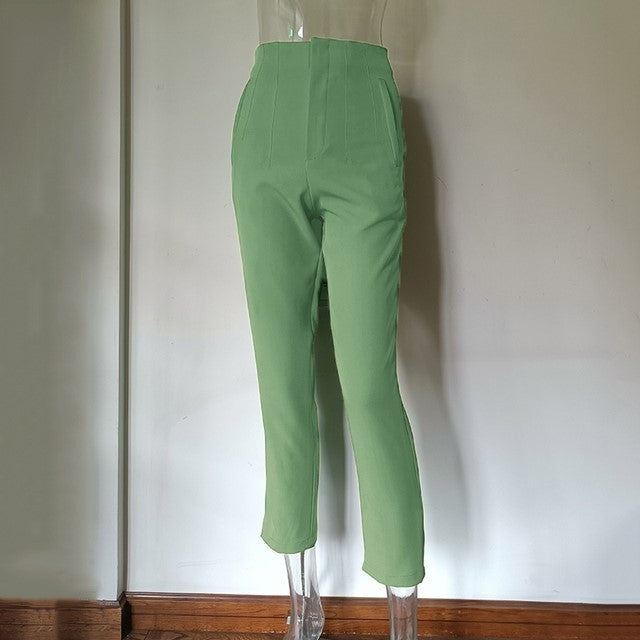 Women's High-Waisted Straight Leg Pants - Fierce and Chic