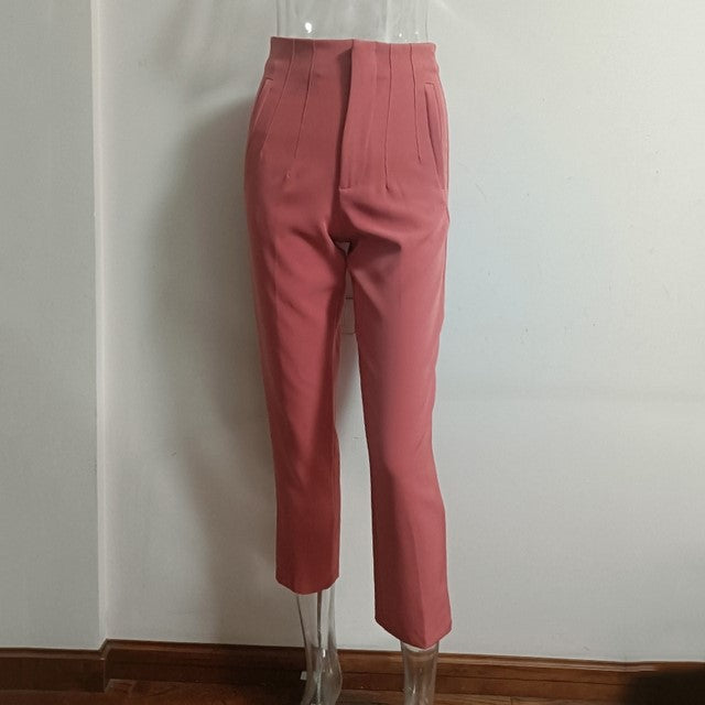 Women's High-Waisted Straight Leg Pants - Fierce and Chic