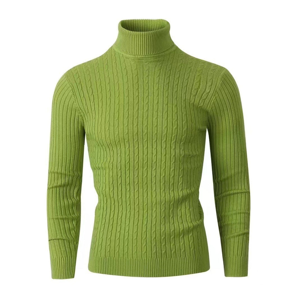 Men's Sweater Casual Retro Twisted Flower Turtleneck Knitting - Fierce and Chic