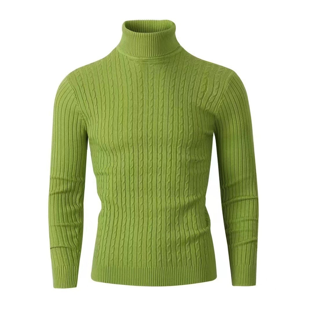 Men's Sweater Casual Retro Twisted Flower Turtleneck Knitting - Fierce and Chic