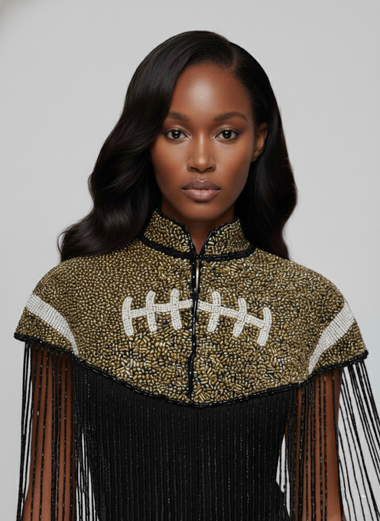 Bronze Touchdown Cape - Fierce and Chic