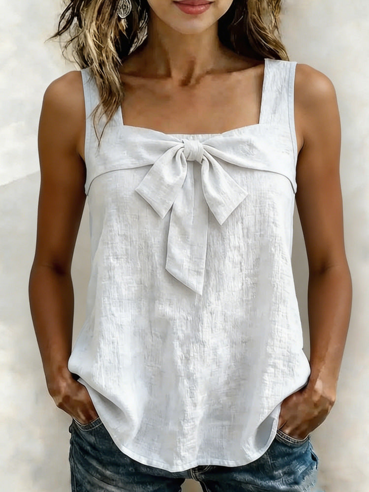 Women's Square-Neck Wide-Strap Sleeveless Tank Top - Fierce and Chic