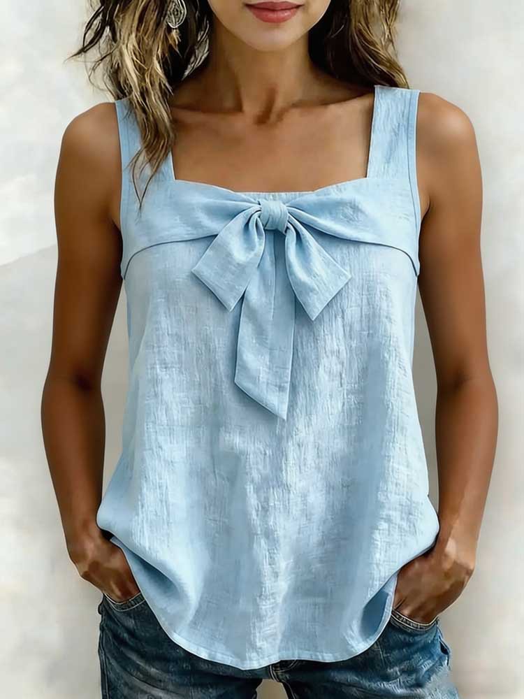 Women's Square-Neck Wide-Strap Sleeveless Tank Top - Fierce and Chic