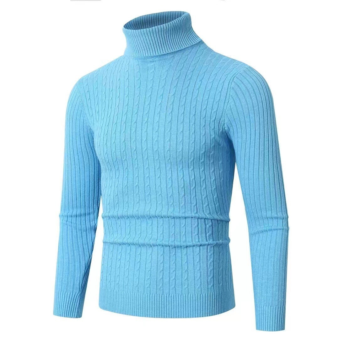 Men's Sweater Casual Retro Twisted Flower Turtleneck Knitting - Fierce and Chic