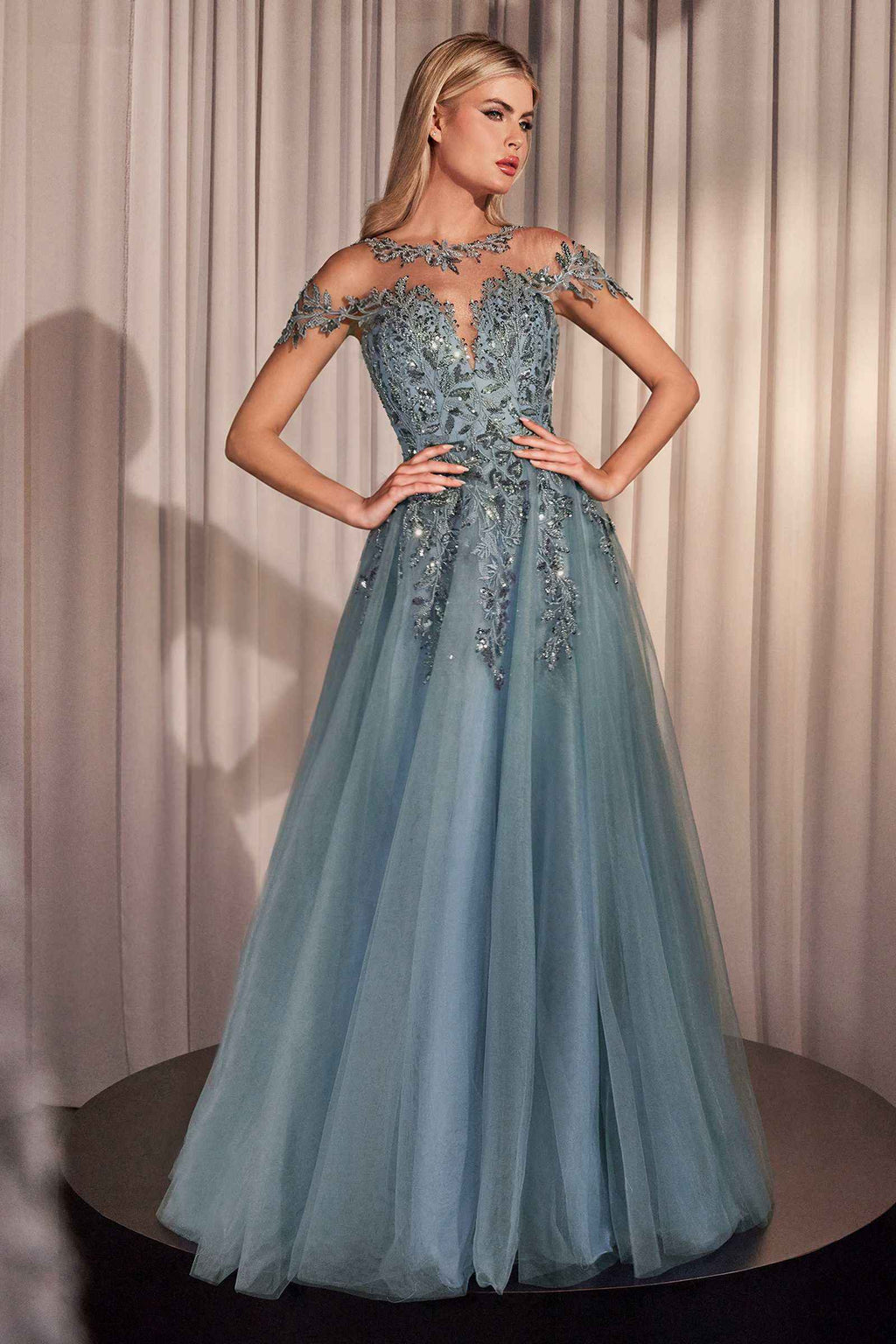 Andrea & Leo A1475 Cap Sleeve Mother of the Bride A-line Gown - Fierce and Chic