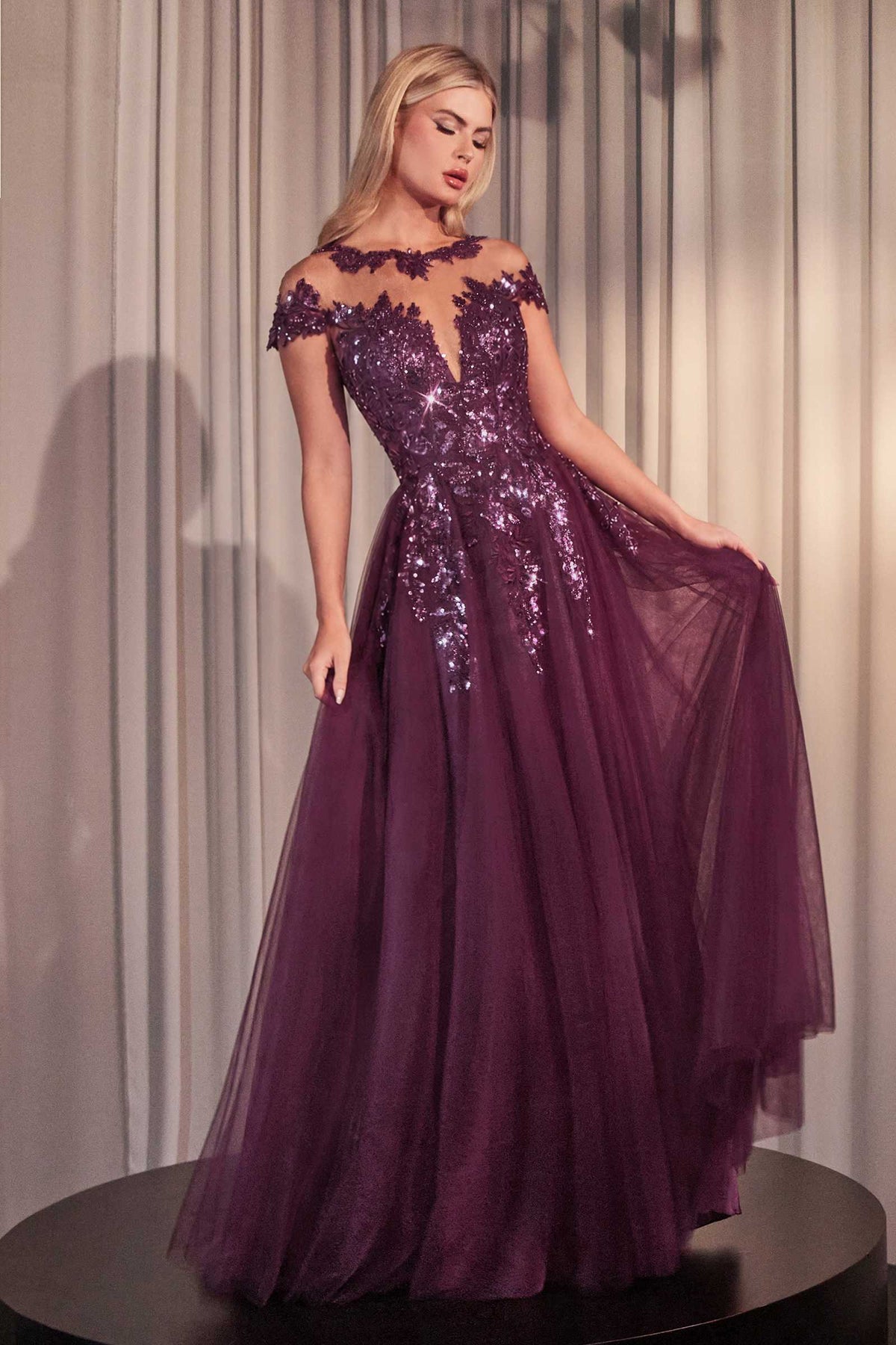 Andrea & Leo A1475 Cap Sleeve Mother of the Bride A-line Gown - Fierce and Chic