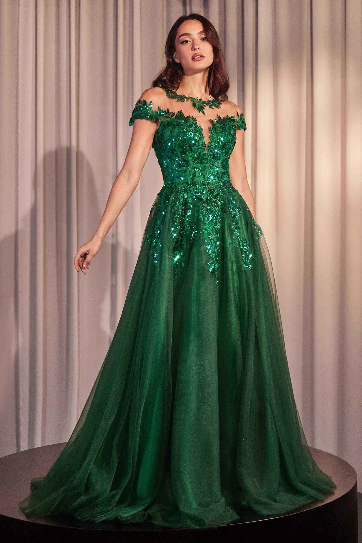 Andrea & Leo A1475 Cap Sleeve Mother of the Bride A-line Gown - Fierce and Chic