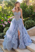 Andrea & Leo A1483 A-Line Gown Sheer Boned Bodice Strapless Fairytale - Fierce and Chic