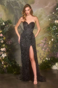 Andrea & Leo A1494 Strapless Sweetheart Fitted Formal Gown - Fierce and Chic
