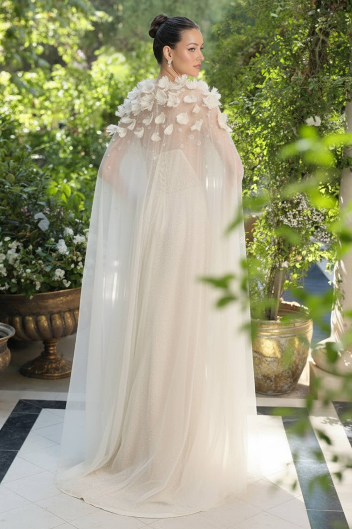 Ethereal Couture Sheer Cape - Fierce and Chic