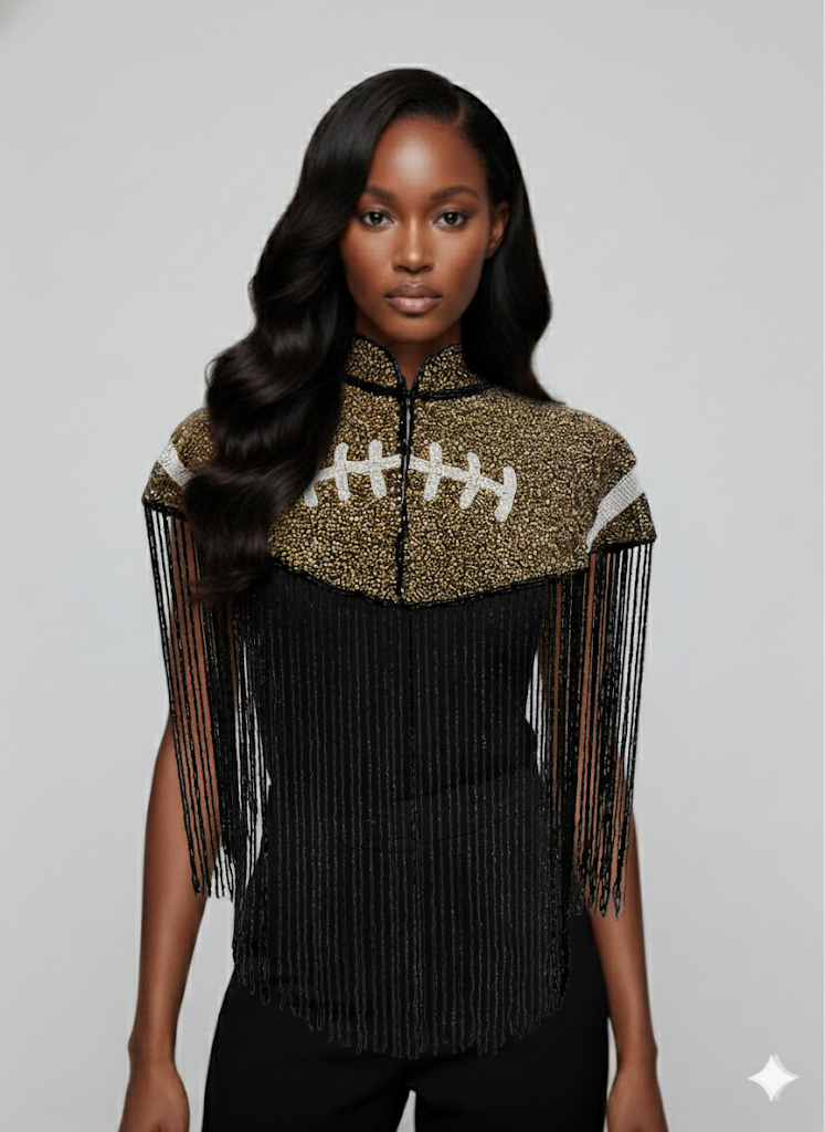Bronze Touchdown Cape - Fierce and Chic