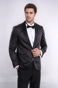 Dot Patterned Slim Fit Black Men Tuxedo Jacket - Wessi - Fierce and Chic