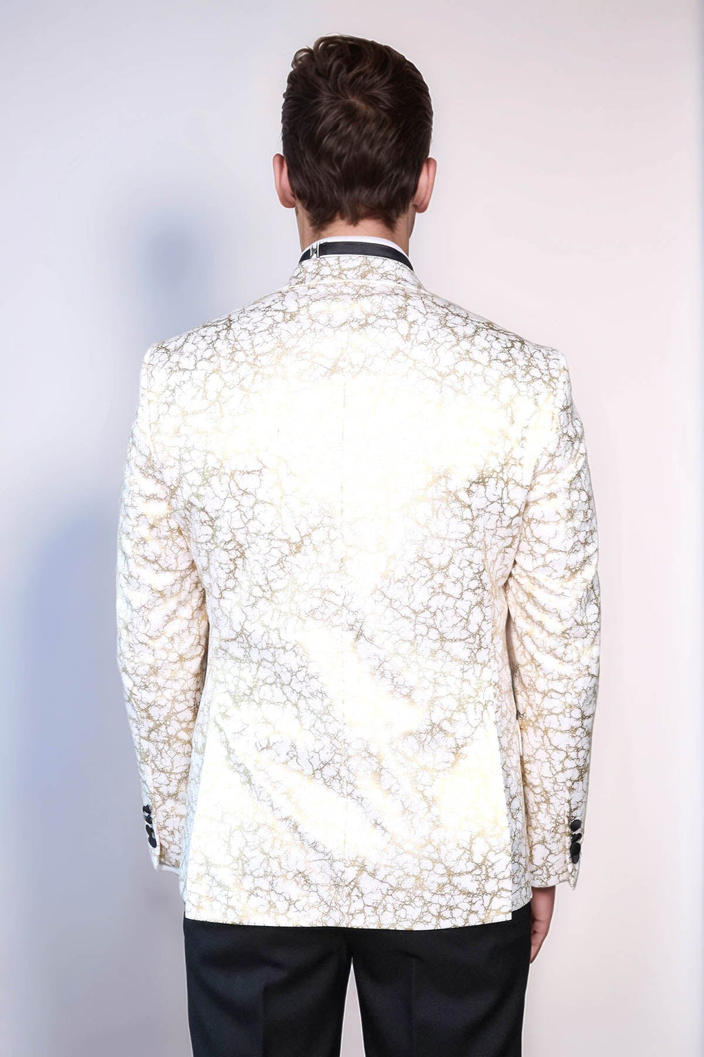 Root Pattern Peak Lapel White Men Dinner Jacket - Wessi - Fierce and Chic