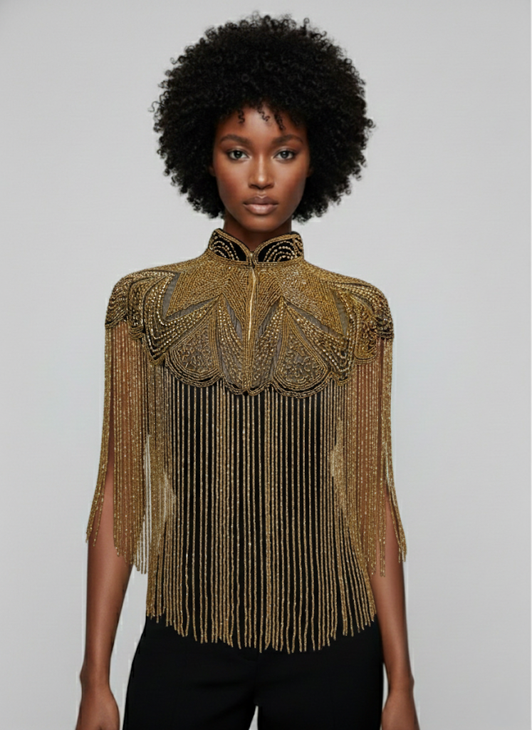 Golden Reverie Cape - Fierce and Chic