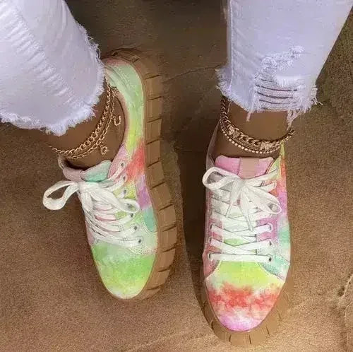 Pinterest Women Sneaker Light Breathble Vulcanized Shoes Platform Lace - Fierce and Chic