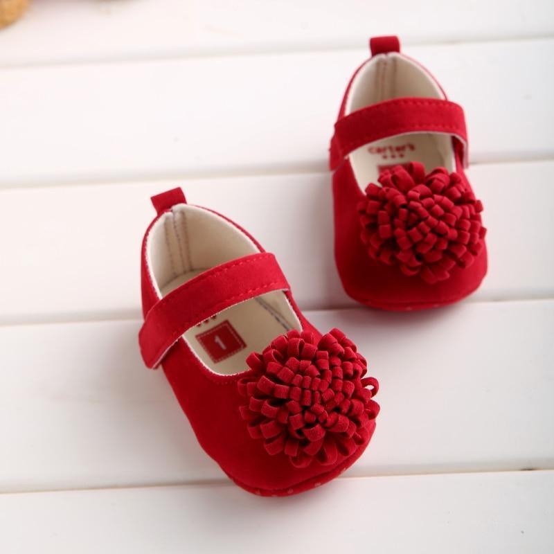 Candy Colors Newborn Baby Prewalker Princess Girl Crib Big Flower Soft Bottom Anti-slip Shoes Footwear Shoes - Fierce and Chic